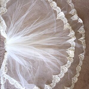 Custom Cathedral lace Veil with crystals